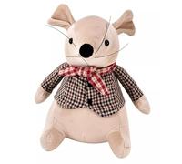 Widdop & Co. Mouse Doorstop - Mouse with Tweed Jacket - Weighted Fabric Plush Doorstop - Hestia Collection