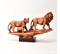 Widdop & Co. Naturecraft Wood Effect Family of Lions Figurine NC1182