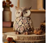 Widdop & Co. Owl Ornament - Log Wood Effect Bird Decoration - Free Standing - Rustic Keepsake by Country Living