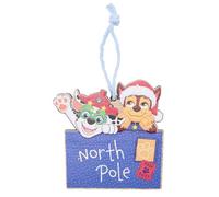 Widdop & Co Paw Patrol Chase And Marshall North Pole Wooden Christmas Hanging Decoration