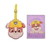 Widdop & Co Paw Patrol Rubble Pu Leather Passport And Luggage Tag Multi