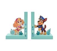 Widdop & Co Paw Patrol Skye And Chase Wooden Bookends Turquoise