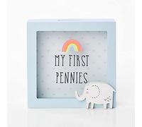 Widdop & Co. Petit Cheri My First Pennies Blue Elephant Money Box Bank CG1858