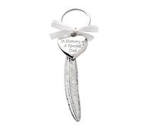 Widdop & Co. Silver Memorial Metal Feather Heart Plaque Keyring - In Memory of a Special Dad - Gift Box Keepsake Gift