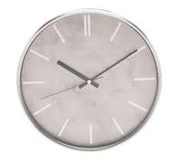 Widdop & Co Slim Line Marble Pattern Wall Clock 31cm - Silver - Round - W9800