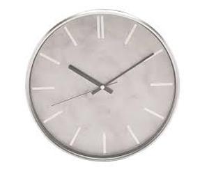 Widdop & Co Slim Line Marble Pattern Wall Clock 31cm - Silver - Round - W9800
