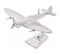 Widdop & Co. Spitfire Aluminium Cast Model Bomber Aeroplane - Military Heritage 10'' Model Plane on Freestanding Base - Harvey Makin