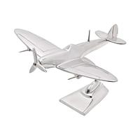 Widdop & Co. Spitfire Aluminium Cast Model Bomber Aeroplane - Military Heritage 10'' Model Plane on Freestanding Base - Harvey Makin