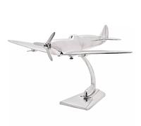Widdop & Co. Spitfire Aluminium Cast Model Bomber Aeroplane - Military Heritage 14'' Model Plane on Freestanding Base - Harvey Makin