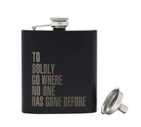 Widdop & Co Star Trek "boldly Go" Stainless Steel Hip Flask Black