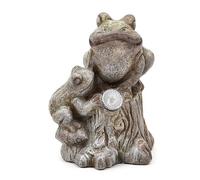 Widdop & Co Terracotta Frogs On Branch Solar Light Natural