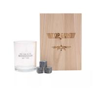 Widdop & Co Top Gun Whisky Tumbler With Stones In A Wooden Box