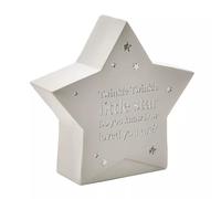 Widdop & Co. Twinkle Twinkle Little Star Money Box - Ceramic Star-Shaped Baby Keepsake - Silver Detailled Nursery Decoration - Baby Piggy Bank - Bambino Range