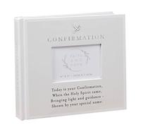 First Holy Confirmation Photo Album Faith & Hope Milestone White & Silver 4x6"