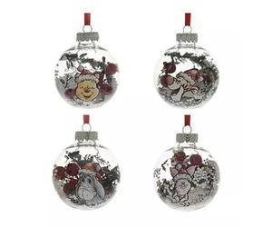 Widdop Disney Winnie the Pooh Tigger Eeyore and Piglet Christmas Tree Baubles (Set of 4) with Gift Box