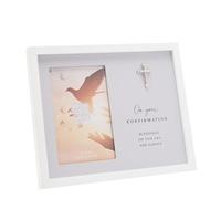 Widdop Faith and Hope Grey Frame Confirmation Photo Frame - 4" x 6" - Wooden Material - Religious Commerative Gift Picture Frame
