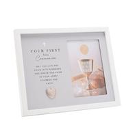 Widdop Faith and Hope Grey Frame First Communion Photo Frame - 4" x 6" - Wooden Material - Religious Commerative Gift Picture Frame