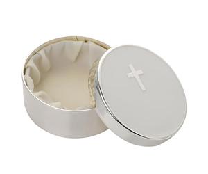 Widdop Faith and Hope Silverplated Cross Trinket Box - Perfect for Christening Presents and Religious Keepsakes - Christening Confirmation Communion Keepsake Box Gift