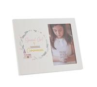 Widdop Faith and Hope Wreath First Communion Girl Photo Frame - 4" x 6" - Wooden Material - Religious Commerative Gift Picture Frame