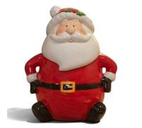 Widdop Gifts Ceramic Santa Cookie Jar - 2000Ml High Gloss Ceramic Storage Jar With Removable Lid, 26 X 20 X 16 Cm