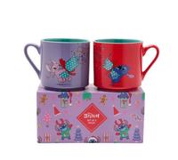 Widdop Gifts Disney Lilo & Stitch Set Of 2 Ceramic Christmas Mugs, Gift Boxed