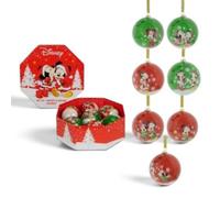 Widdop Gifts Disney Mickey And Minnie Mouse Christmas Baubles - Set Of 7 Shatterproof 7Cm Festive Tree Decorations