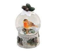 Widdop Gifts Robin And Mistletoe Miniature Snow Globe, 7 X 4 X 4 Cm, Festive Holly And Berries Decoration