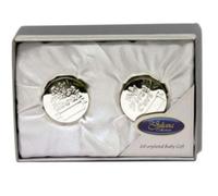 Widdop Gifts Silver Plated First Curl And First Tooth Keepsake Box Set, 2 Pieces, 4 X 4 X 2 Cm Each