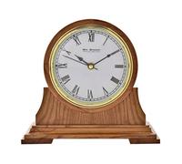 Widdop Gifts Wooden Barrel Mantel Clock, Classic Wooden Quartz Mantel Clock 23 X 21 Cm