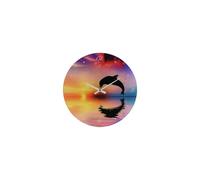 Widdop Glass 30cm Dolphin Design Wall Clock W9822
