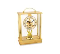 Widdop Gold Tone Skeleton Pendulum Lantern Mantel Clock - C1706