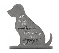 Widdop Grey Pet Memorial Stone Plaque 20cm - Dog