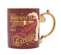 Widdop Harry Potter Hogwarts Express Collectable Mug, Burgundy and Gold, Ceramic, 325ml, Glossy Finish with Gold-Tone Handle