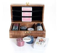 Widdop Harvey Makin Wooden Poker Set - Texas Holdem Blackjack Poker Chips - Sophisticated Stylish Design - Gift for Him Father's Day Dad Present