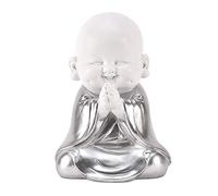 Widdop HESTIA Baby Buddha Silver and White Buddha Child Zen Gift Ornament Hands Together HE1676