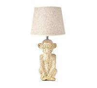 Widdop HESTIA Monkey Table Lamp, Unusual Bedroom Living Room 45cm Tall, Gold Animal Light Homeware Gift
