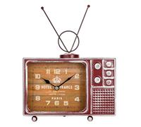 Widdop Hometime Red Retro TV Mantel Clock - Vintage Clockface - Quartz Movement - Television Clock Gift For Him Dad Father's Day Birthday