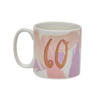 Widdop Hotchpotch Luxe Age 60 Birthday Mug - Ceramic Stoneware Mug - Blush Colour - Coffee Mug Tea Hot Drinks - Approx 350ml - Gift for Loved One Birthday Present