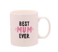 Widdop Hullabaloo New Bone China Mug - Best Mum Ever Mug - White - Coffee Mug Tea Hot Drinks - Approx 350ml - Gift for Mum Birthday Present Mother's Day