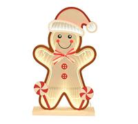 Widdop Infinity Gingerbread Man LED Stand Light - 34.5cm Festive Christmas Decoration with Warm White Glow - Illuminated Ornament for Tabletops & Windowsills