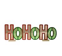 Widdop Infinity HO HO HO LED Stand Light - 32cm Illuminated Christmas Sign Decoration in Red & Green - Festive LED Ornament for Tabletops & Windowsills