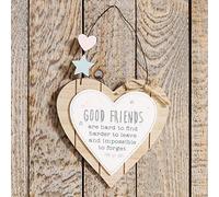 Widdop Love Life Heart Plaque - Good Friends Are Hard To Find