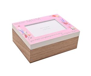 Widdop Loveliest Mum Wooden Keepsake - 4x6 Photo Frame Memory Box, Mother’s Day & Birthday Present, Storage for Photos & Keepsakes, Wooden Photoframe Box, Thoughtful Gift, Gift for Mother