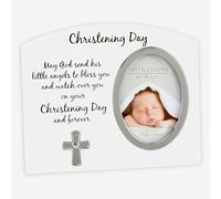 Widdop MDF Photo Frame White/Silver icon Christening Day 3"x4"