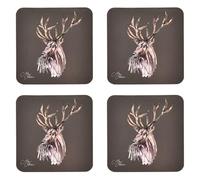 Widdop Meg Hawkins Coasters Set of 4 - Majestic Stag - Statement Kitchenware for the Home
