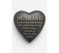 Widdop Men's Husband heart-shaped graveside plaque 8 x 17 x 6.5 cm grey Widdop Grey 8 x 17 x 6.5 cm