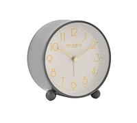 Widdop Metal Case Arabic Dial Alarm Clock with Metal Feet, Light & Snooze Function (Grey)