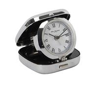 Widdop Metal Case Folding Travel Alarm Clock Desk Roman Numerals Time Portable