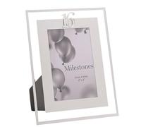 Widdop Milestones Mirror Border Photo Frame Age 16 - Photo Frame For Birthdays - Aperture 6" x 4" - Stylish Design Gift For Birthday Picture Frame