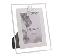 Widdop Milestones Mirror Border Photo Frame Age 18 - Photo Frame For Birthdays - Aperture 6" x 4" - Stylish Design Gift For Birthday Picture Frame